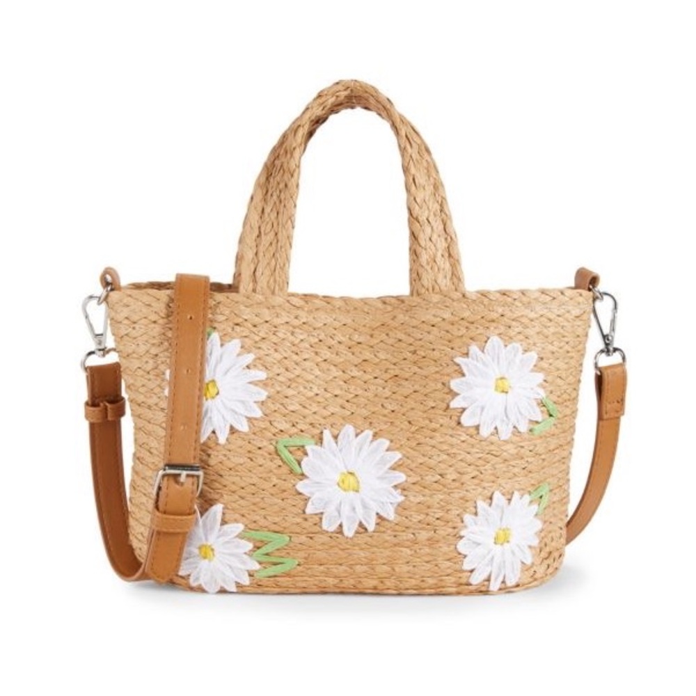 Mini Daisy Straw Tote